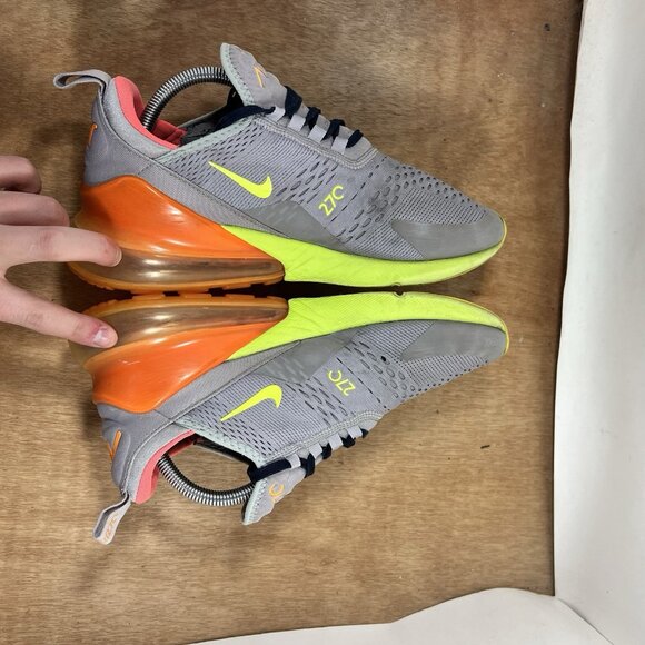 Nike Air Max 270 Men Size 9.5 Shoes Gray Volt Orange AH8050-012 Sneaker Athletic - Picture 6 of 9